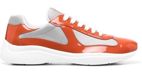 mens orange prada sneakers|Prada air sole sneaker.